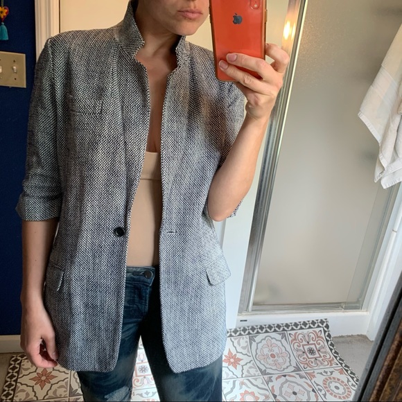 Elizabeth & James tweed longline 3/4 sleeve blazer - Picture 3 of 16